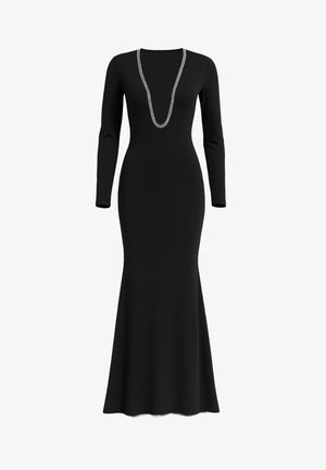 Goddiva, DIAMANTE EMBELLISHED NECK BODYCON MAXI DRESS - Maxi-jurk - schwarz