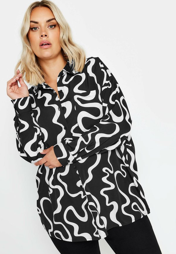 ABSTRACT SQUIGGLE OVERSIZED - Hemdbluse