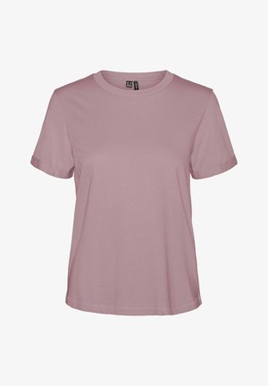 Šviesiai rožinės spalvos trumpomis rankovėmis marškinėliai su apvaliu kaklu. Pagaminti iš minkštos medvilnės medžiagos, su sukabintomis rankovėmis ir laisvo kirpimo dizainu.