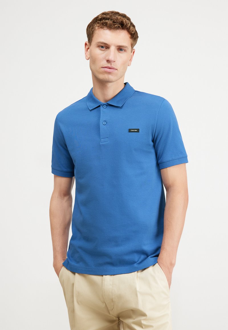 Calvin Klein BUTTON - Poloskjorter - delta blue