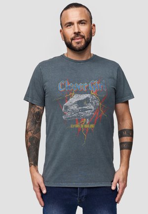 JURASSIC PARK T-REX ROCK - T-Shirt print - charcoal