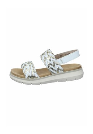 Wedge sandals - weiss hellgold weiss