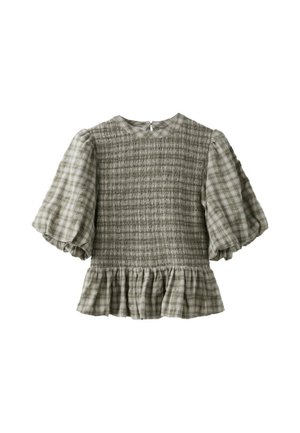 Stradivarius, SHORT SLEEVE PEPLUM BLOUSE - Blouse - khaki