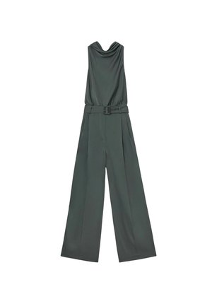 Reiss, PETITE FIT - ERICA SATIN COWL-NECK WIDE-LEG JUMPSUIT - Overal - dark grey