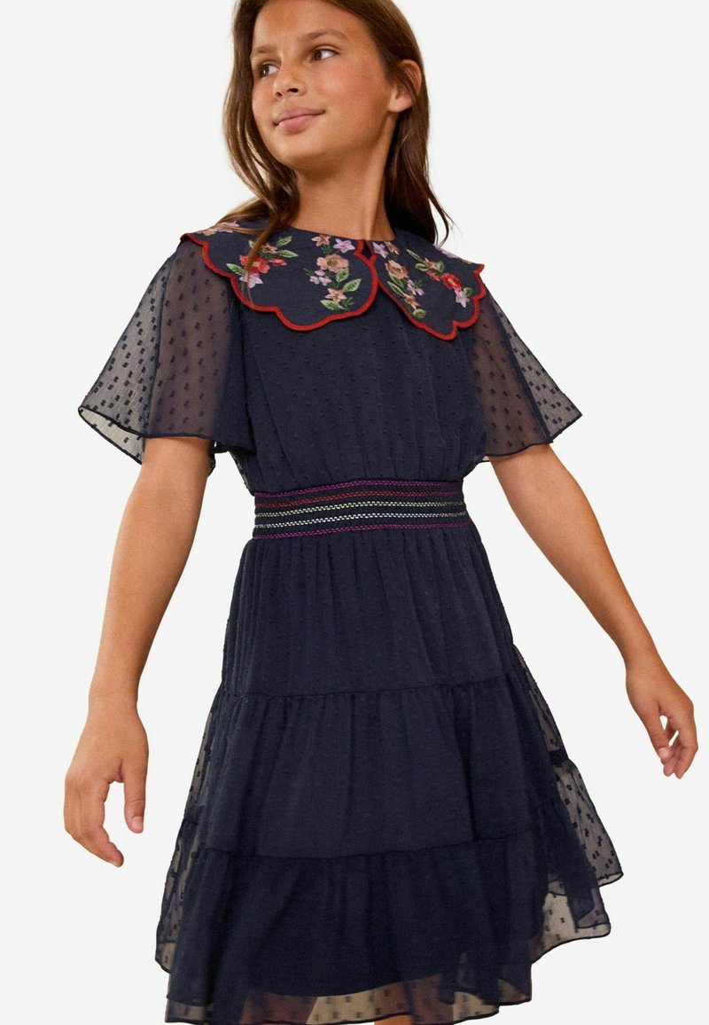 Love & Roses REGULAR FIT - EMBRODIERED COLLAR  - Denné šaty - blue