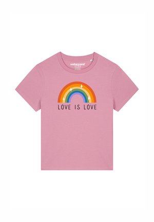watapparel, LOVE IS LOVE - T-Shirt print - bubble pink