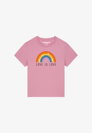 watapparel, LOVE IS LOVE - T-shirt print - bubble pink
