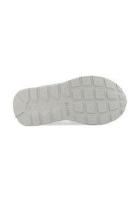 Rubber shoe sole with a textured pattern, featuring geometric shapes and arrows for traction. Light gray color with brand marking "SUN68."
