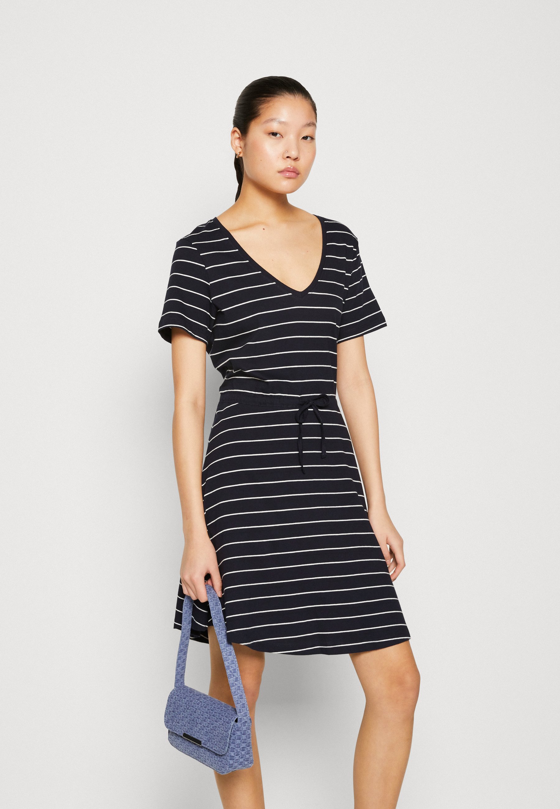 Vestito Corto ONLY Donna - 100% Cotone Con Scollo A V E Orlo Trapuntato - Foto 10