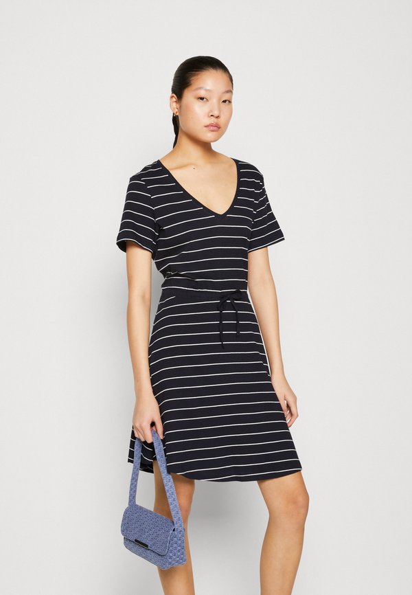 ONLMAY V NECK SHORT DRESS  - Jersey dress - night sky /cloud dancer2