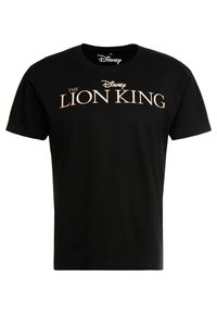 Crna pamučna majica s printom "Disney Kralj lavova" u zlatnom tekstu na prednjoj strani. Standardni okrugli izrez i kratki rukavi.