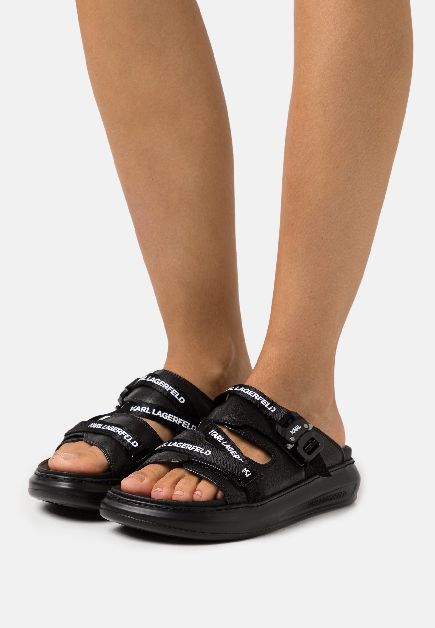 KARL LAGERFELD KAPRI STRAP - Sandalias planas - black/negro - Zalando.es