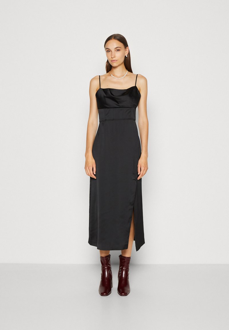 Guess SARA STRAPS CORSET LONG DRESS Cocktail dress / Party dress jet black/black Zalando.ie