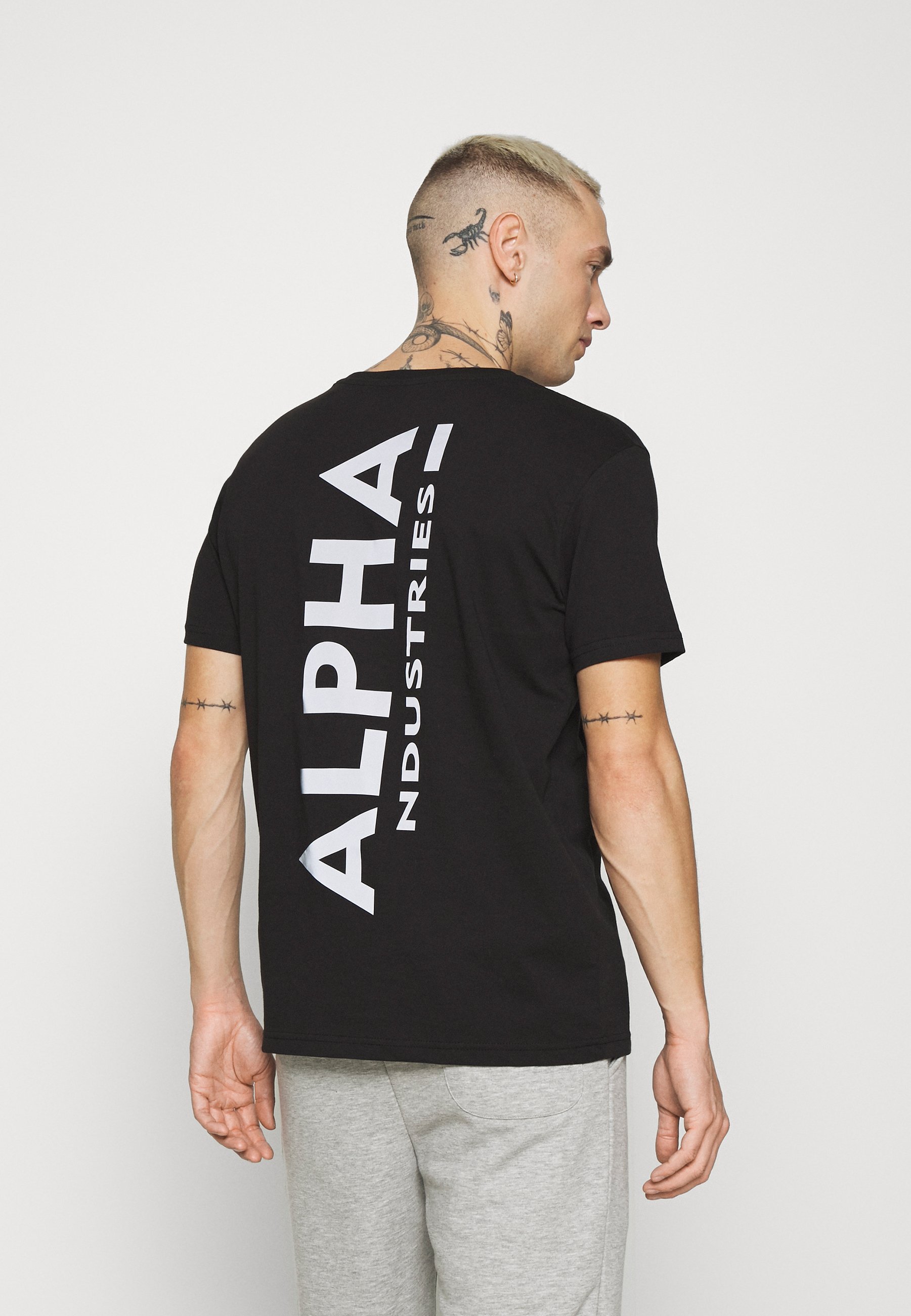 Alpha Industries REFLECTIVE - Print T-shirt - black