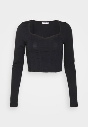 Noisy May, NMKERRY CORSET CROPPED - Camiseta de manga larga - black