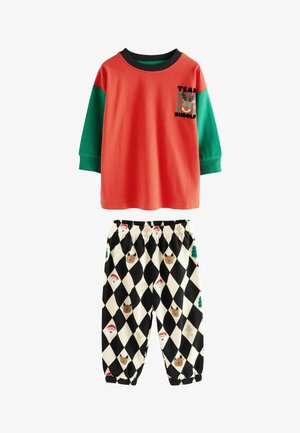 SET - Komplet pidžame - red green harlequin