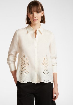 CON RICAMO A TRAFORI - Button-down blouse - bianco