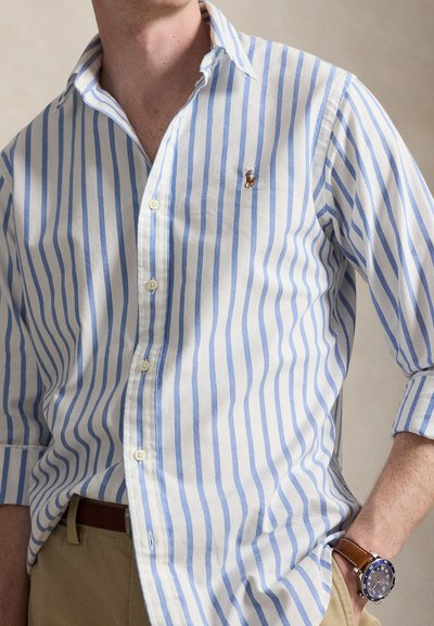 Polo Ralph Lauren CUSTOM FIT STRIPED OXFORD SHIRT - Marškiniai - blue/white