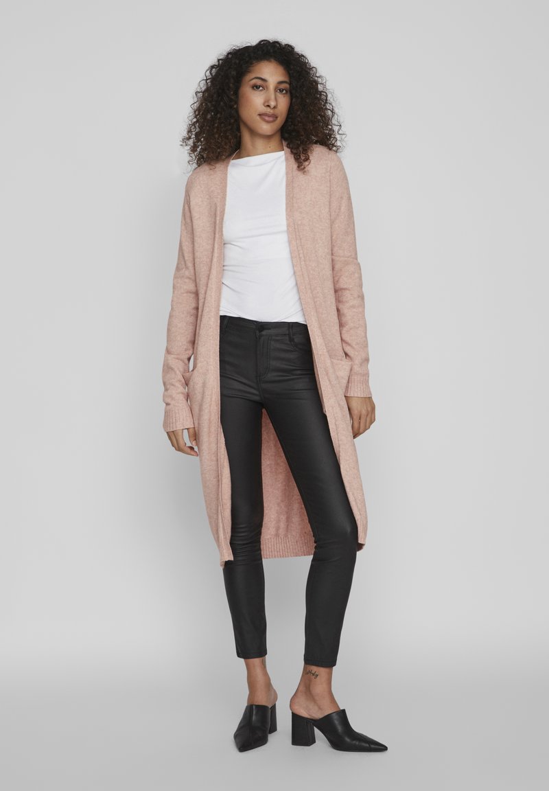 VILA VIRIL LONG CARDIGAN - Kardiganas - misty rose/melange