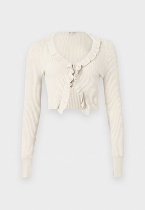ONLY, ONLMILA SHORT RUFFLE CARDIGAN - Cardigan - birch