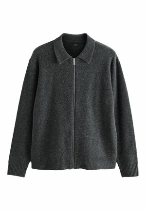 ZIP THROUGH FIT - REGULAR FIT POLO WITH  - Zip-up sweatshirt - charcoal grey