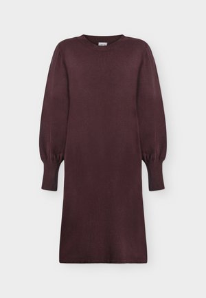 VILA, VIKERRY O-NECK KNIT DRESS - NOOS - Svetríkové šaty - port royale