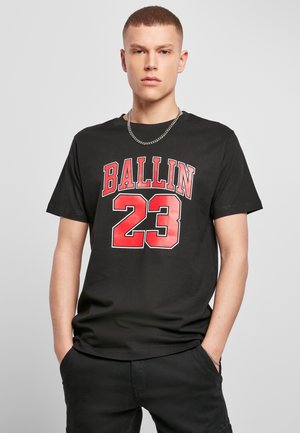 BALLIN 23 - Nyomott mintás póló - black