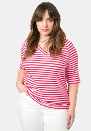T-Shirt print - barberry red ringel