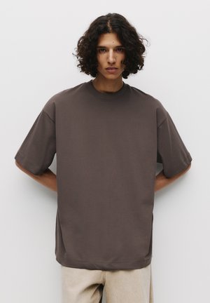 SHORT SLEEVE EXTRA LOOSE  - T-Shirt basic - dark brown