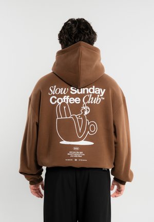 Another Cotton Lab, SLOW SUNDAY COFFEE CLUB HOODIE UNISEX - Sweat à capuche - dark brown