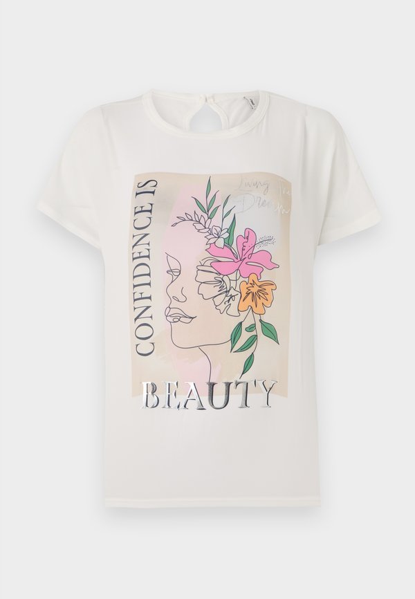 ONLFLORA ART FOIL BOX - Print T-shirt - cloud dancer4