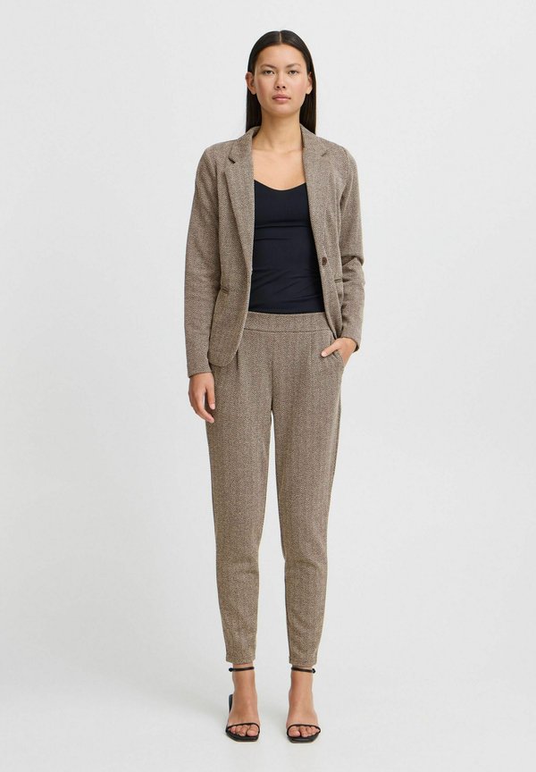 IHKATE - Trousers - java almond milk herringbone2