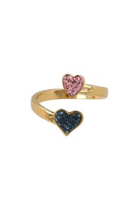 Otazu TWIN HEARTS - Ring - gold coloured/blue and pink