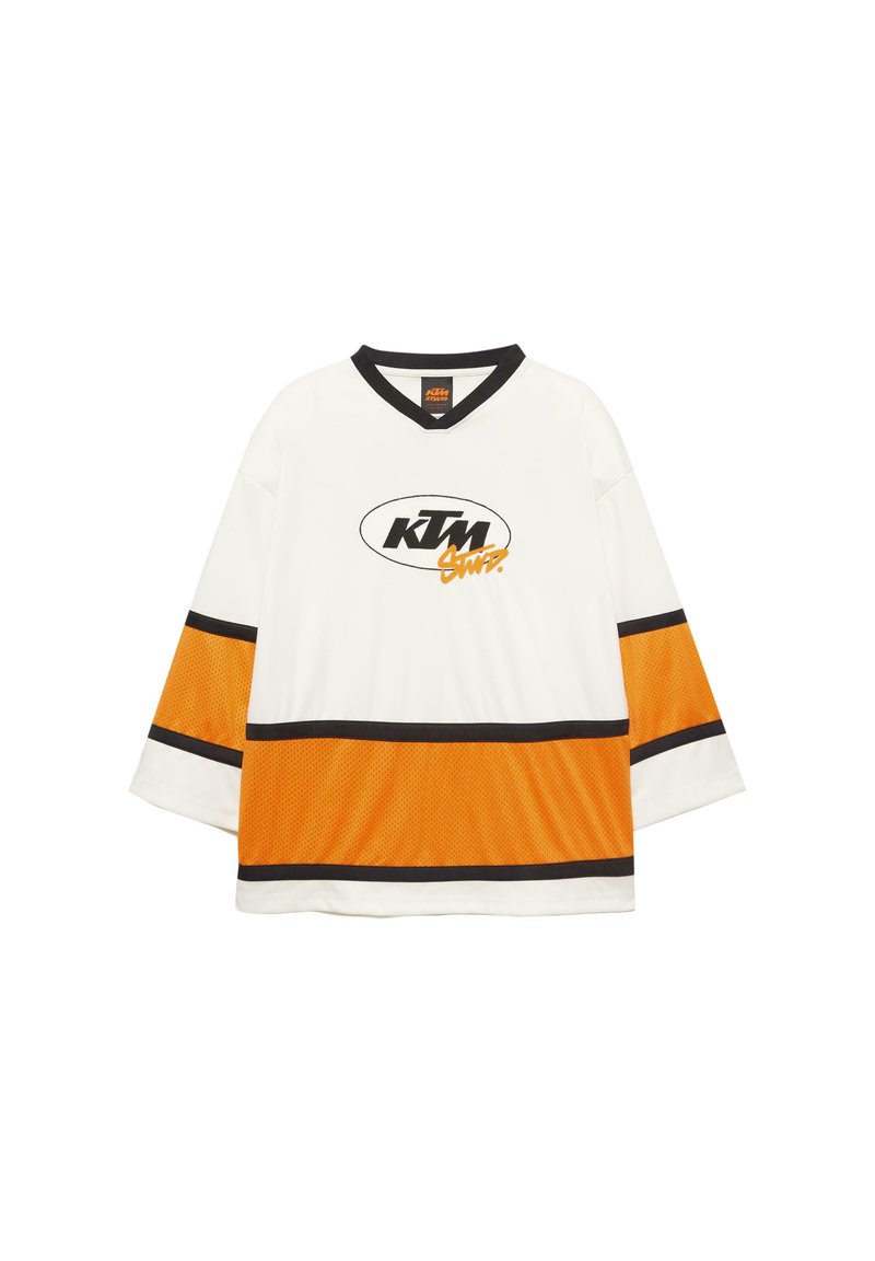 PULL&BEAR STRIPED Maglietta a manica lunga white/bianco