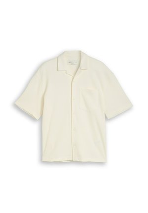 TOM TAILOR DENIM, RELAXED FIT RESORT MIT WAFFELSTRUKTUR - Košile - wool white