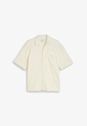 TOM TAILOR DENIM, RELAXED FIT RESORT MIT WAFFELSTRUKTUR - Košile - wool white