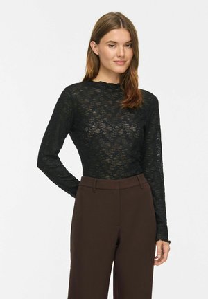 VILA, LONG SLEEVED TOP VIFAY HIGH NECK - Bluse - black beauty