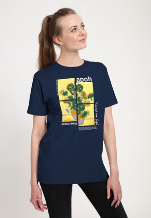 VAN GOGH SUNFLOWERS JIGSAW - T-shirt print - navy