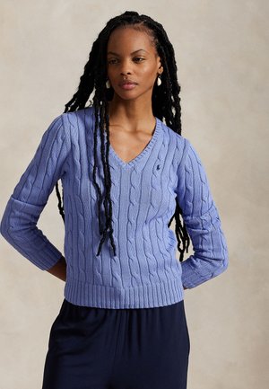 Polo Ralph Lauren CABLE-KNIT COTTON V-NECK SWEATER - Trui - new litchfield blue