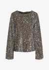 PCKAM LS DEEP BACK BOW - Μπλούζα - morel/silver