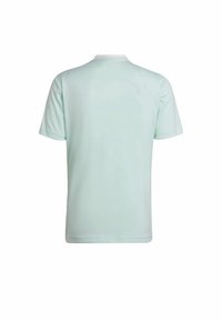 Světle mátově zelená polo košile s krátkým rukávem, hladkou texturou a jemným límečkem. Obsahuje čisté linie a minimalistický design.
