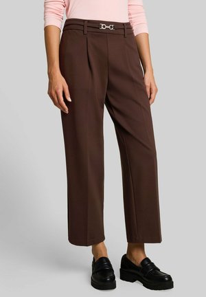 TOM TAILOR, TOM TAILOR HOSEN & CHINO CROPPED STRAIGHT  HOSE MIT GÜRTEL - Broek - java dark brown