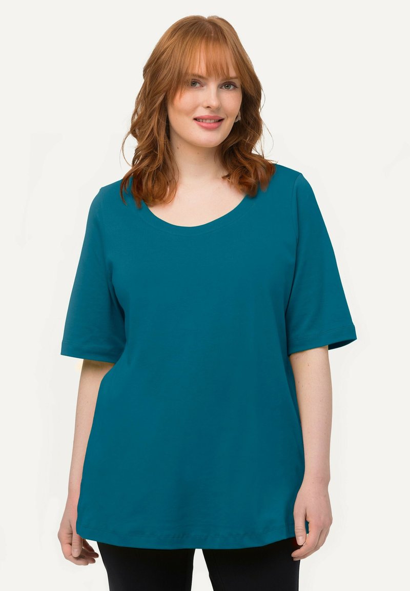 Ulla Popken COL ROND - T-shirt basic - petrol
