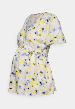 Anna Field MAMA Blouse - white/light blue