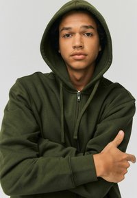 BZB BASIQUE - Sweat zippé - vert kaki