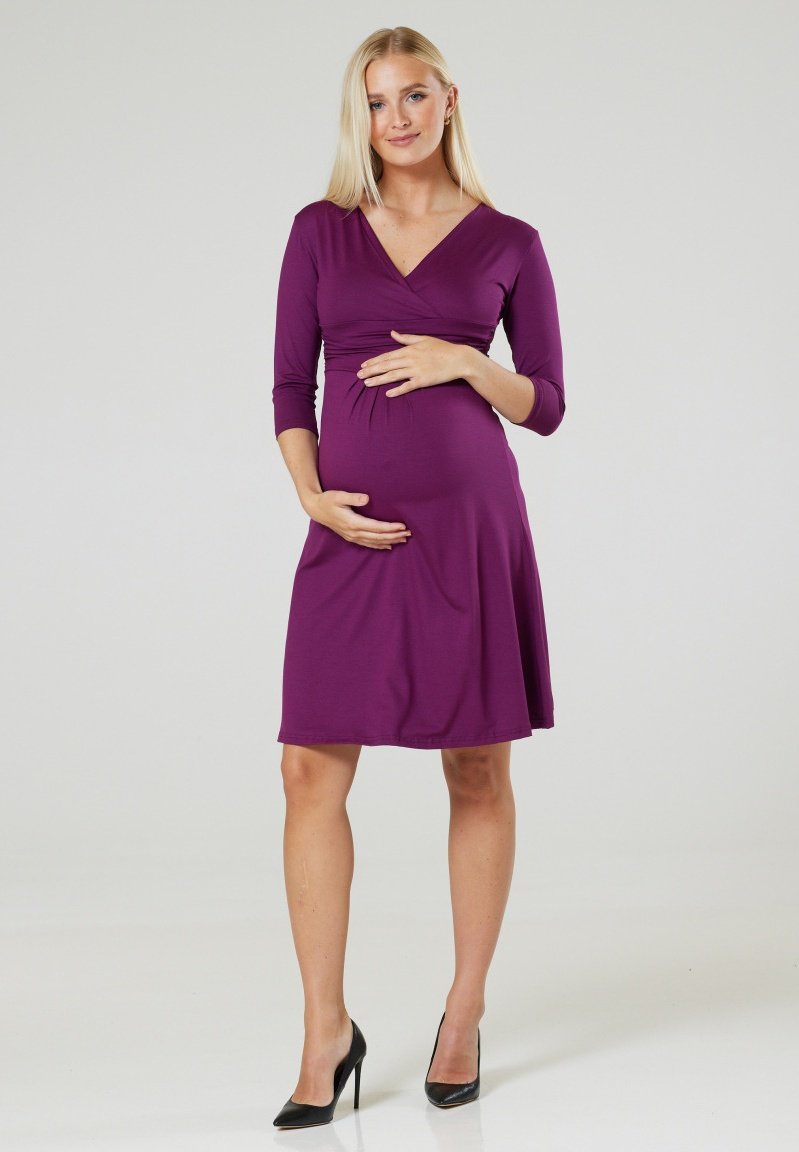 strapless open back dress Lavender Maternity Dress Tulle Maternity Purple Dress – vivymakudress main image 1