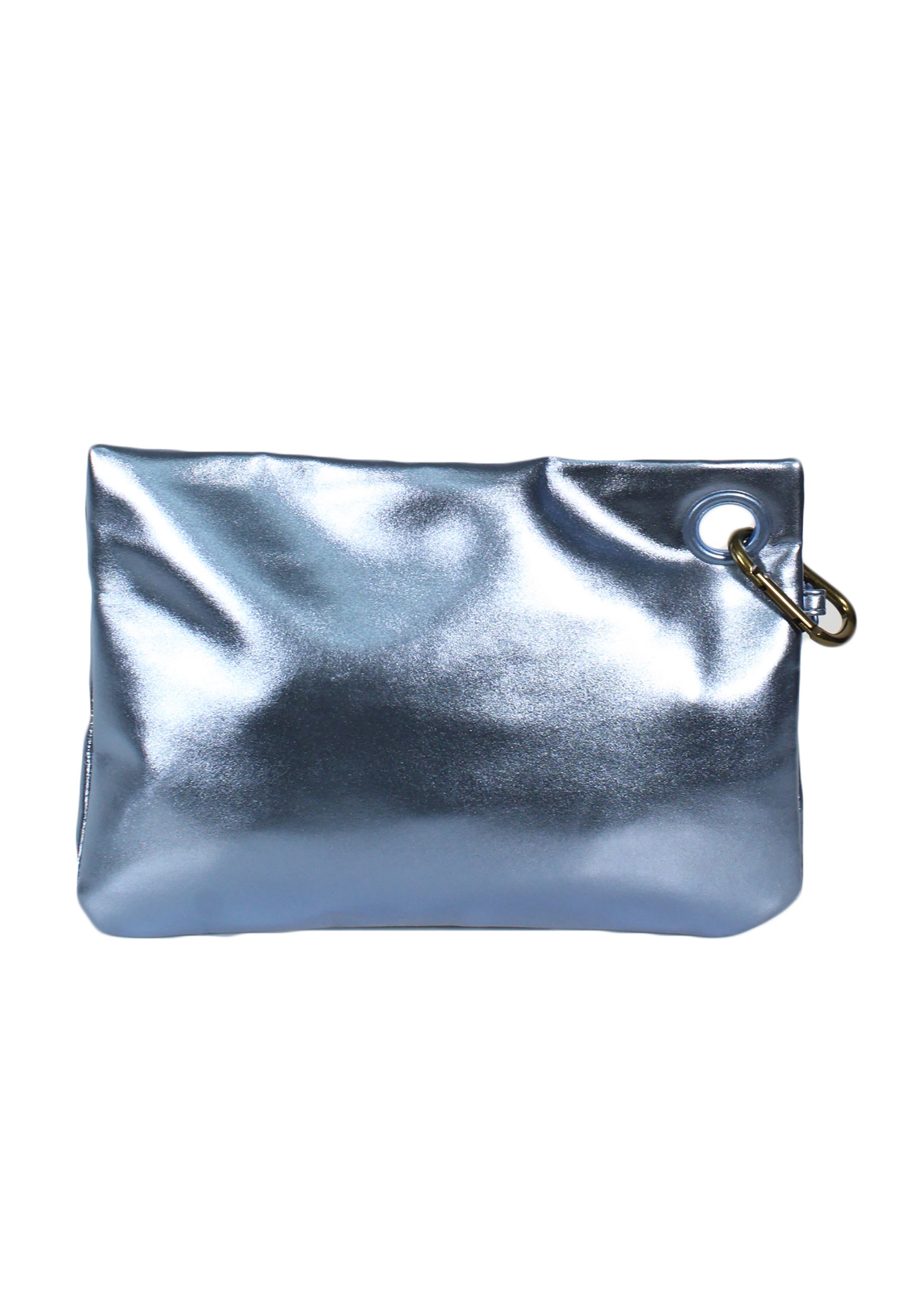 SUNDEK Borsa shopper donna laminata argento con logo | Faraone.
