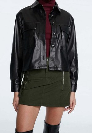 Imitatieleren jas - black