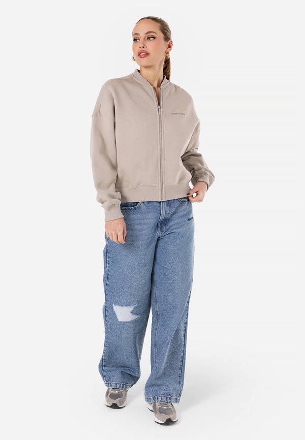 YANA OVERSIZED JACKET - Zip-up sweatshirt - washed dark stone3