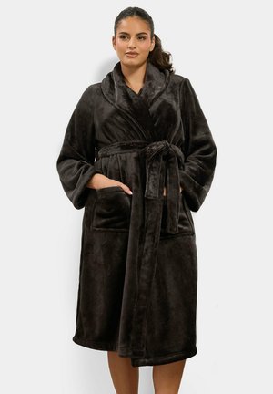 Yours Clothing, PLUS SIZE DRESSING GOWNS - Peignoir - dark brown